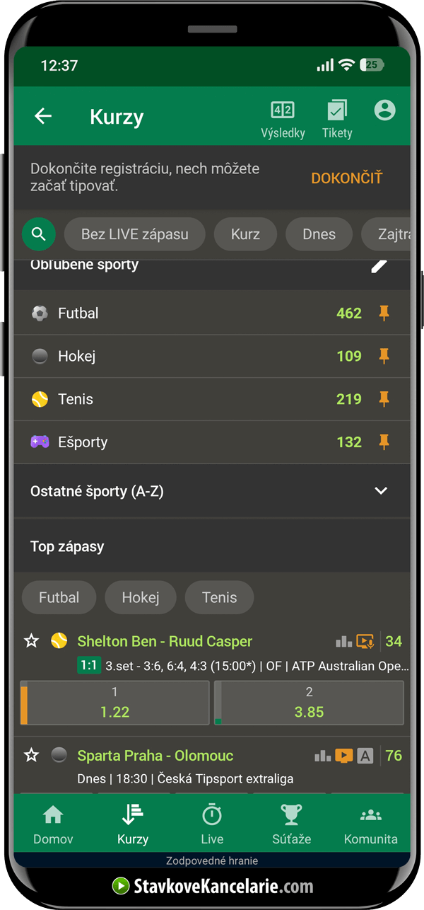 Kurzová ponuka stávkovej kancelárie Chance