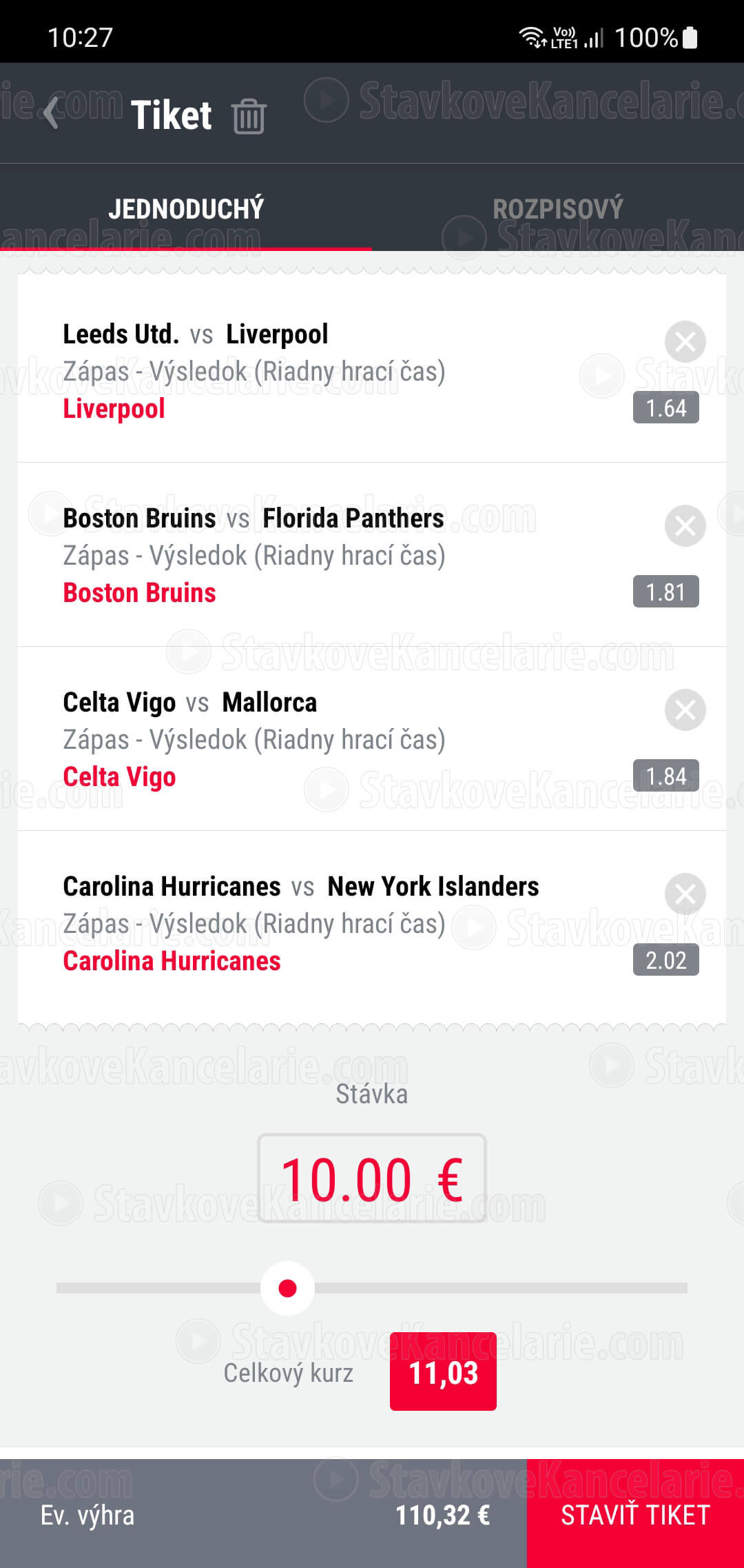 Tiket v appke DOXXbet