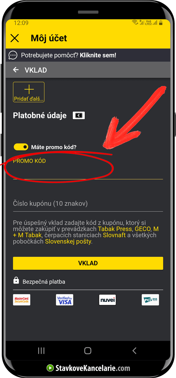 Kde môžu vložiť Fortuna promo kód existujúci hráči?