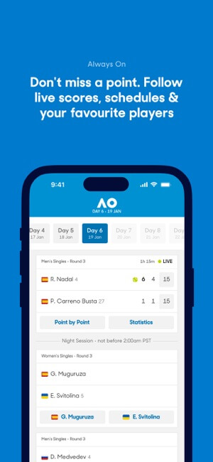 Mobilná aplikácia Australian Open 