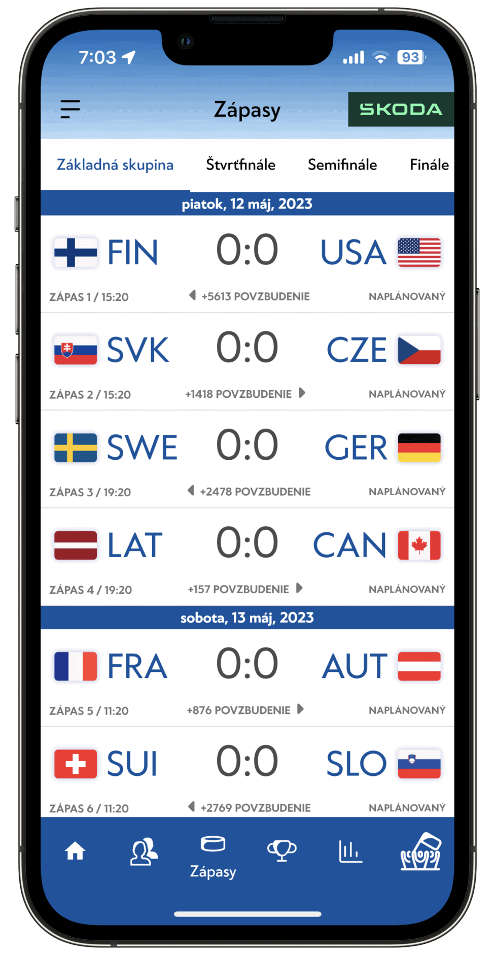 Oficiálna mobilná aplikácia IIHF 2024