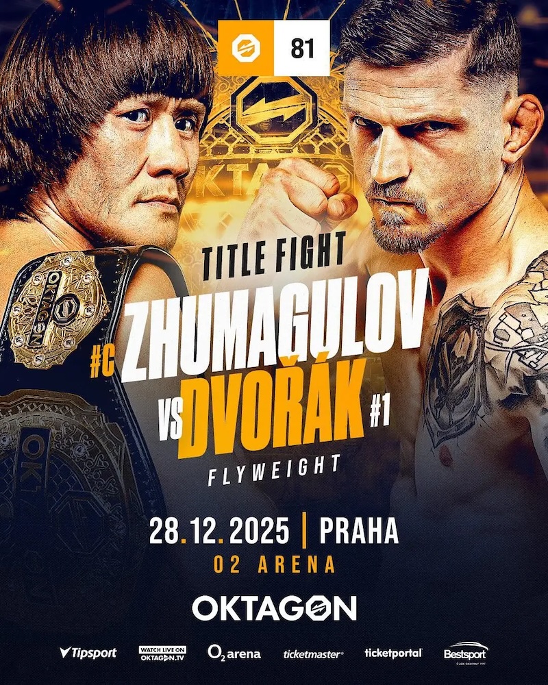 Zhumagulov vs Dvořák ako titulový zápas Oktagonu 81