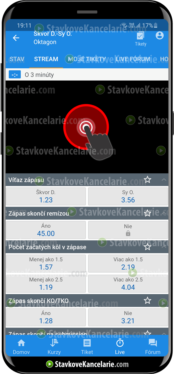 Live stream Oktagon zápasov Live stream Oktagon zápasu na TV Tipsport