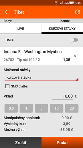 Sólo stávka v SYNOTtip aplikácii