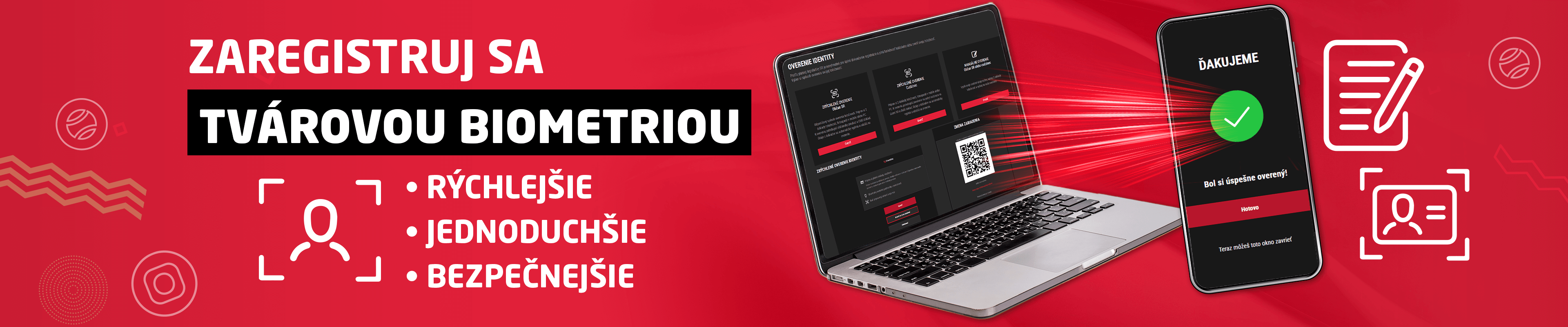 Rýchla registrácia v SynotTipe pomocou biometrie