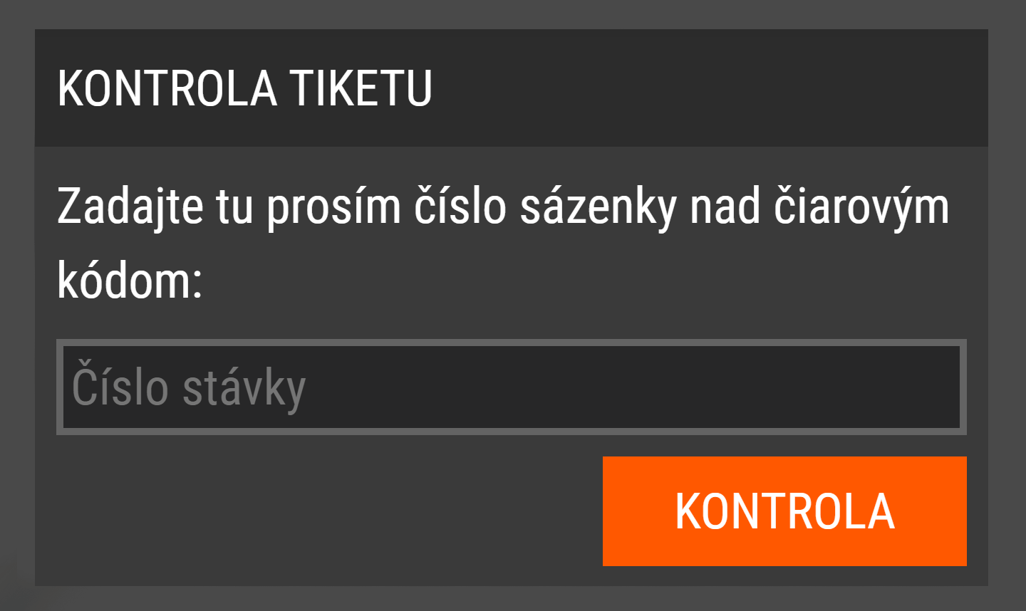 Kontrola tiketu v SYNOT TIPe