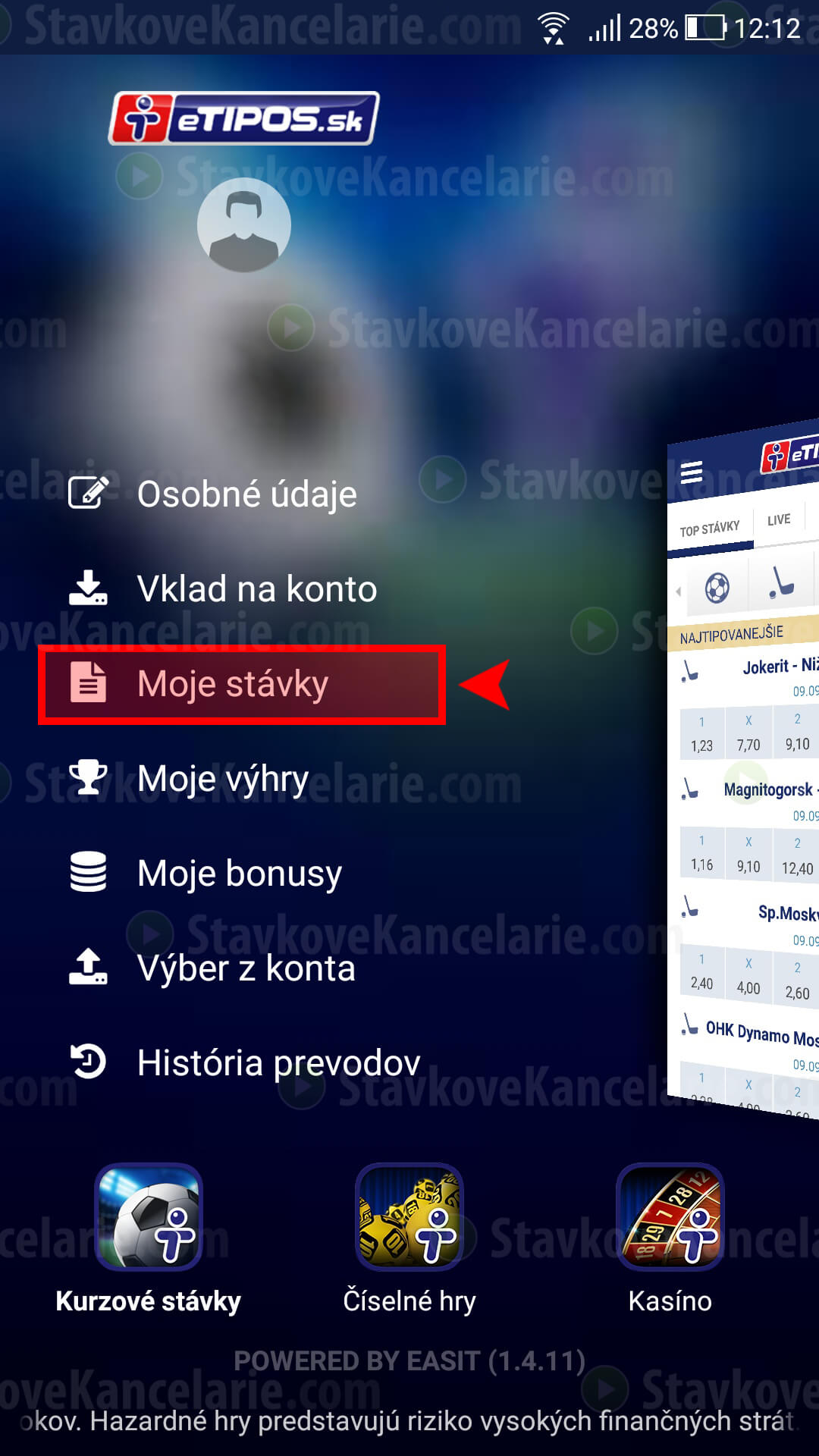Prehľad tiketov v aplikácii eTIPOS šport