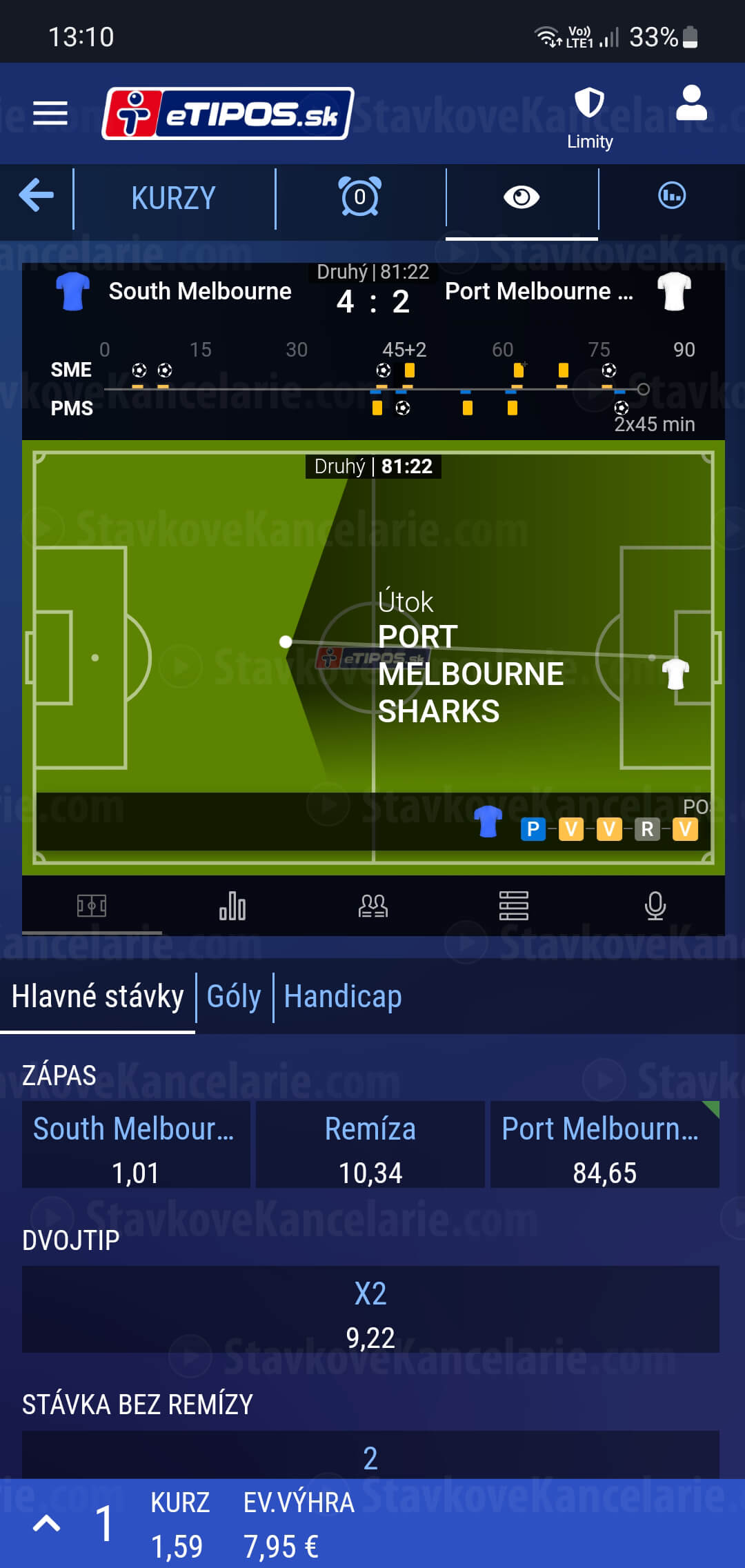 LIVE matchtracker v TIPOS app