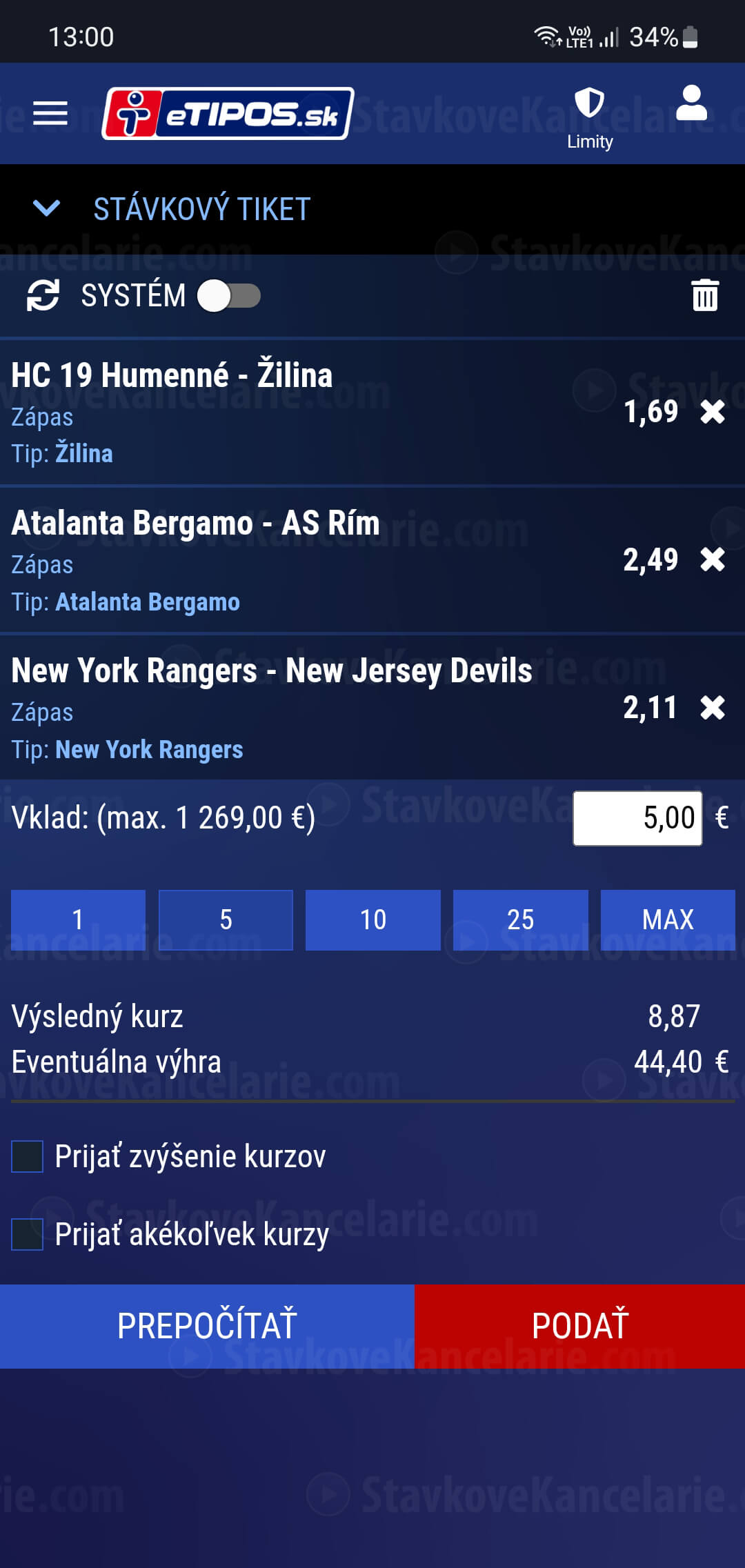Ako tiket v appke TIPOS