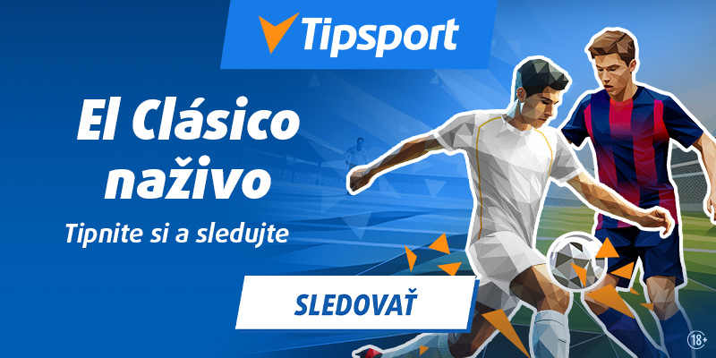 Sledujte El Clásico v Tipsporte s bonusom 20 €