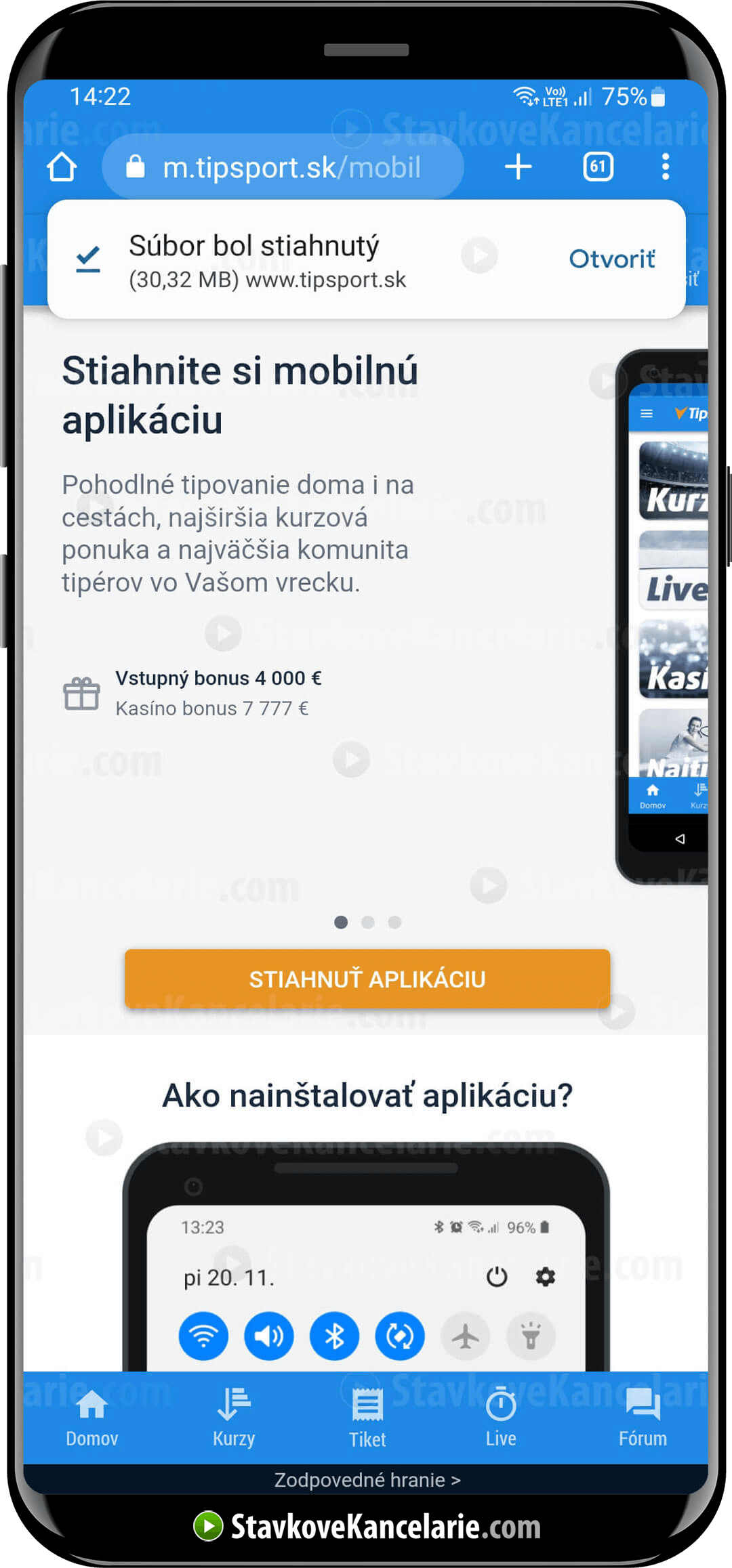 tipsportandroid.apk inštalácia + práva