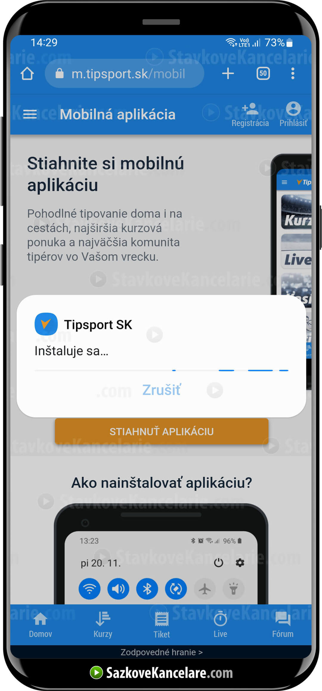 Úvodná obrazovka aplikácie