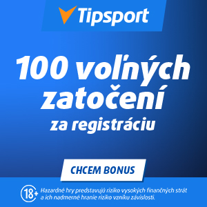 Tipsport bonus za registráciu 100 free spinov