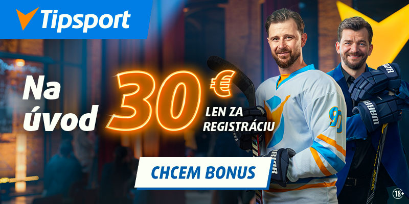 Tipnite v Tipsporte s bonusom 30 €