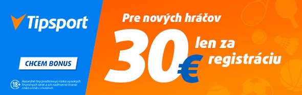 Tipsport bonus za registráciu zadarmo