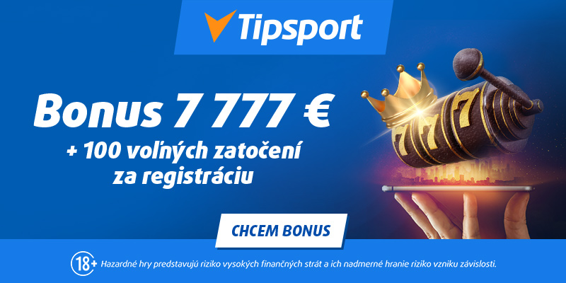 Tipsport casino vstupný bonus 7 777 € + 100 free spinov
