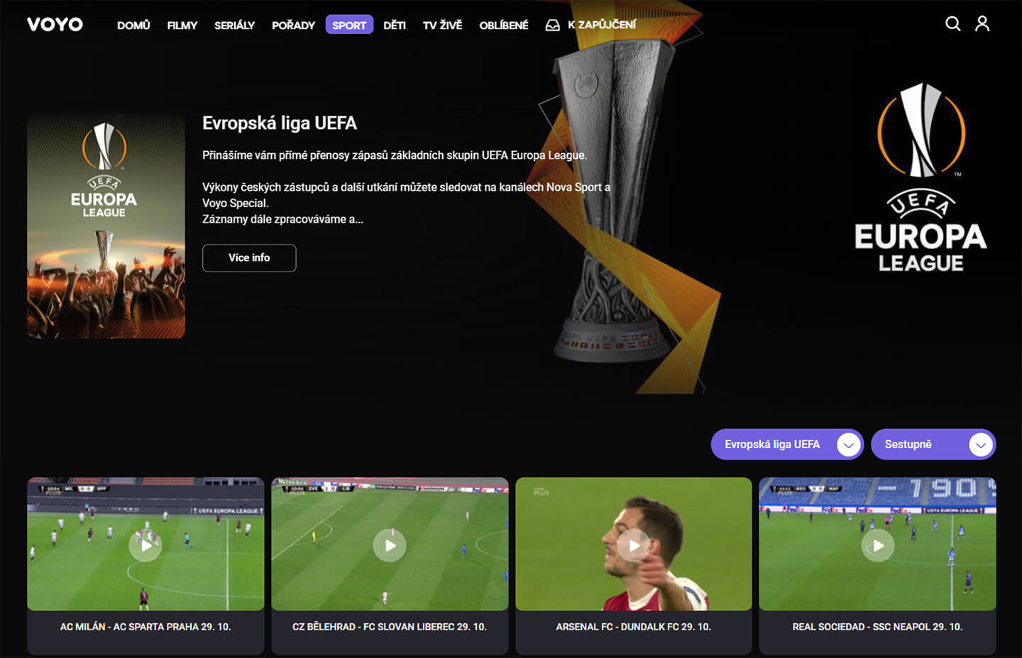 Európska liga na VOYO