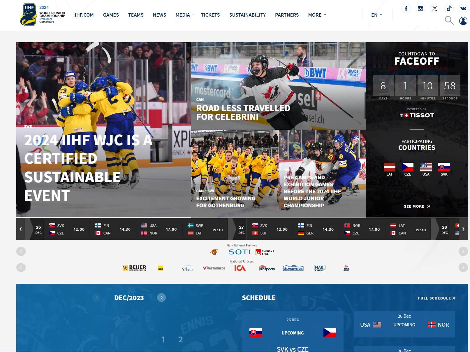 Oficiálny web IIHF ponúka všetky dôležité informácie o Majstrovstvách sveta v hokeji hráčov do 20 rokov