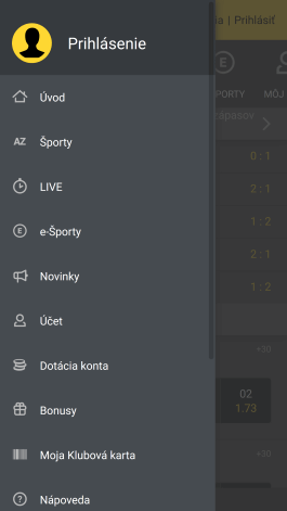 Ponuka aplikácie Fortuna