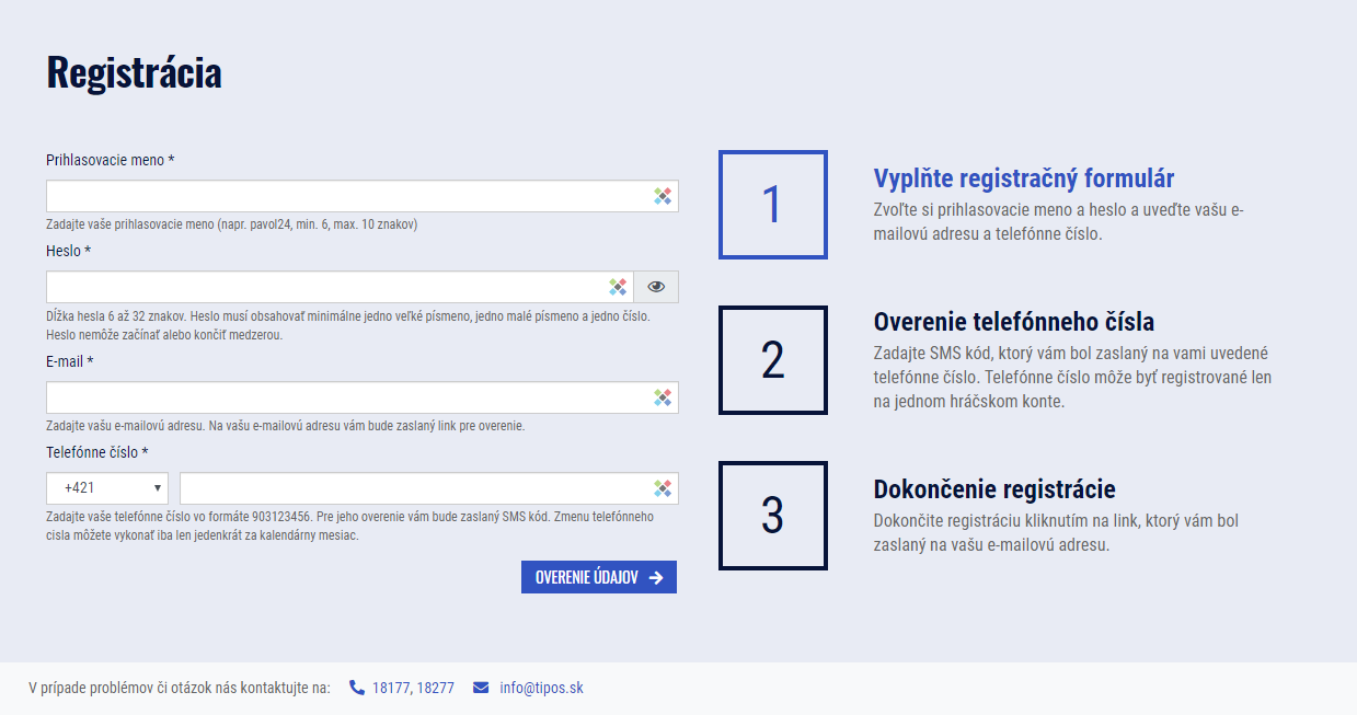 Registrácia v TIPOSe (Tipkurze)