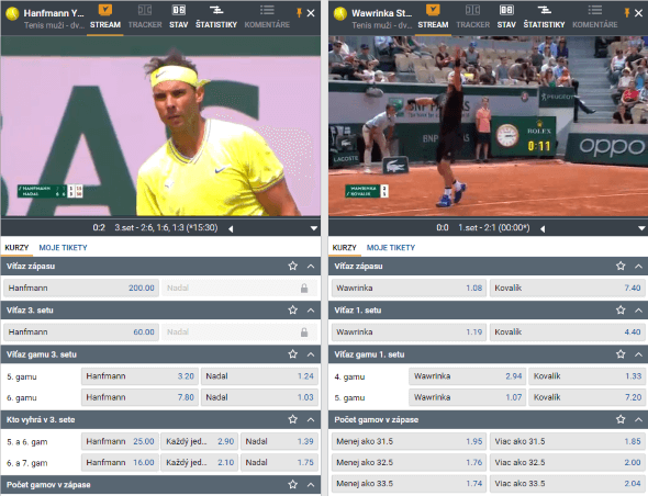 Live stávky na Tipsport.sk