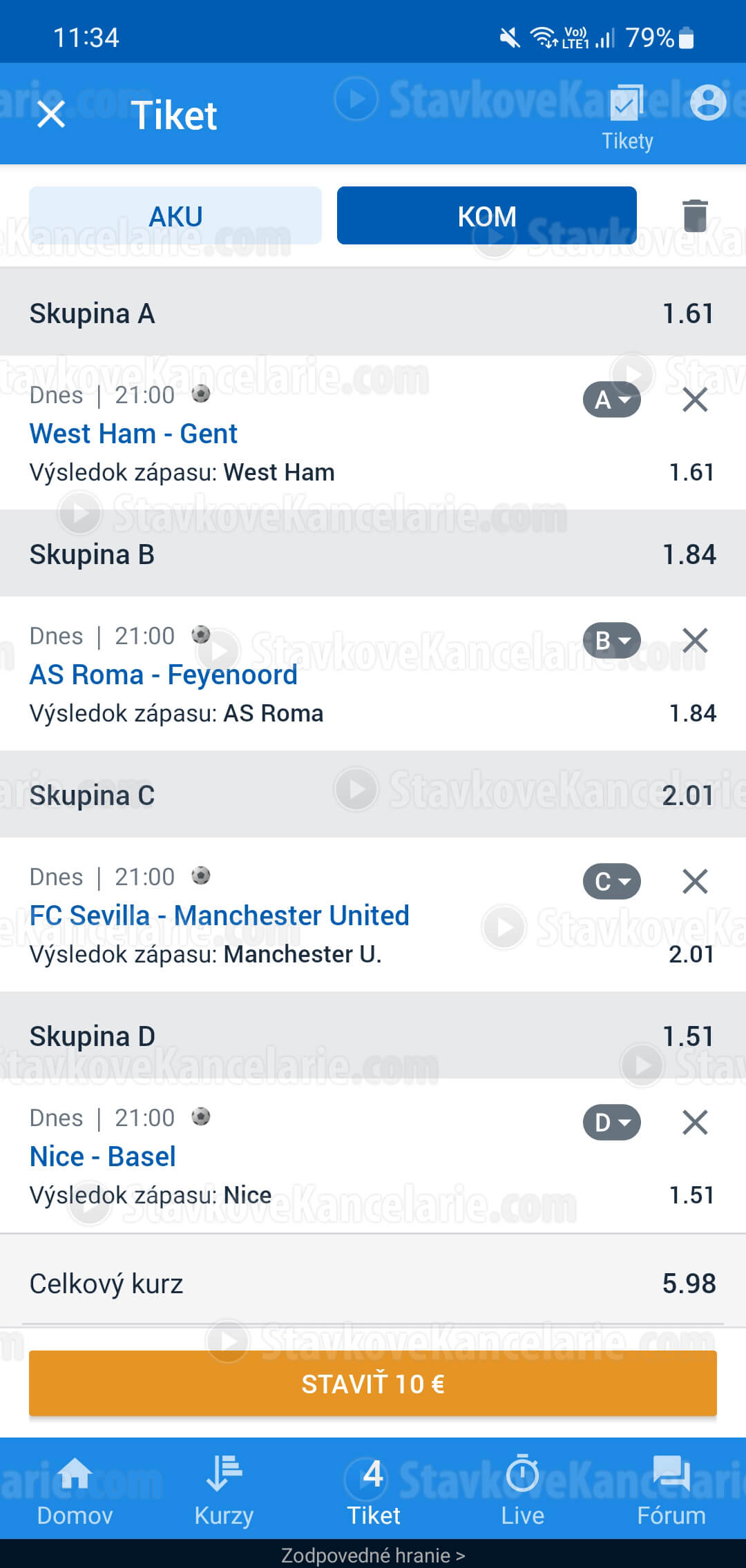 Kombinovaný tiket v Tipsport appke