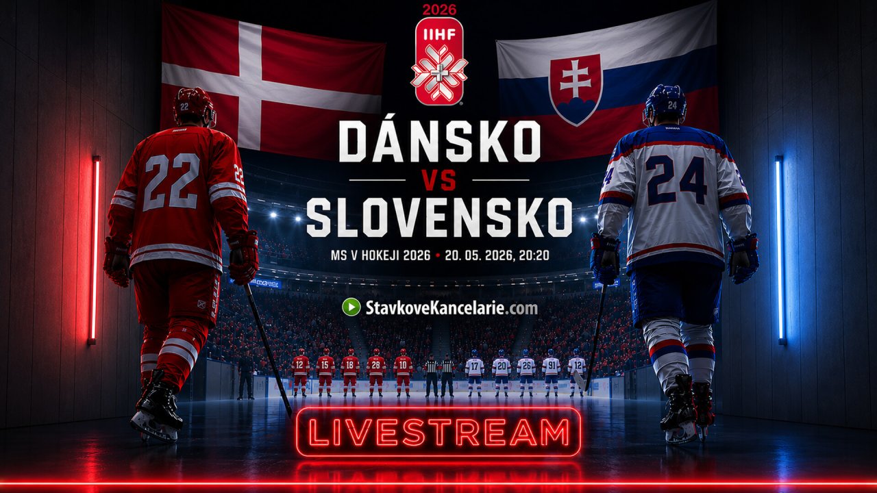 Hokejisti Dánska a Slovenska pred zápasom na MS v hokeji 2026. Upútavka na live stream zo stretnutia, ktoré sa hrá 21. mája o 20:20.