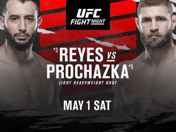 Prochazka vs Reyes v UFC FIGHT NIGHT – kurzy a live stream