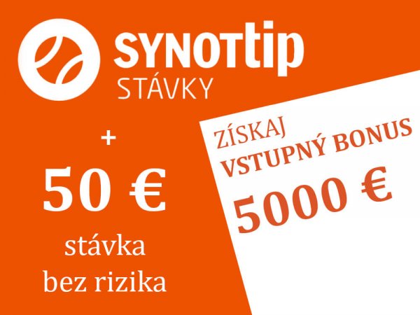 🤑 Najvyšší bonus od SYNOT TIP: 5.000 € + 50 € stávka bez rizika