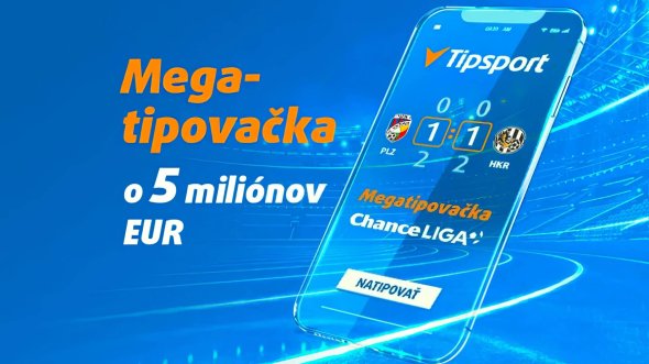 Tipsport Megatipovačka o 5 miliónov eur – tipovanie výsledkov Chance Ligy v mobilnej aplikácii