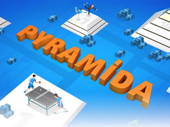 Tipsport Pyramída – ilustrácia tipovacej súťaže s nápisom Pyramída a športovými motívmi