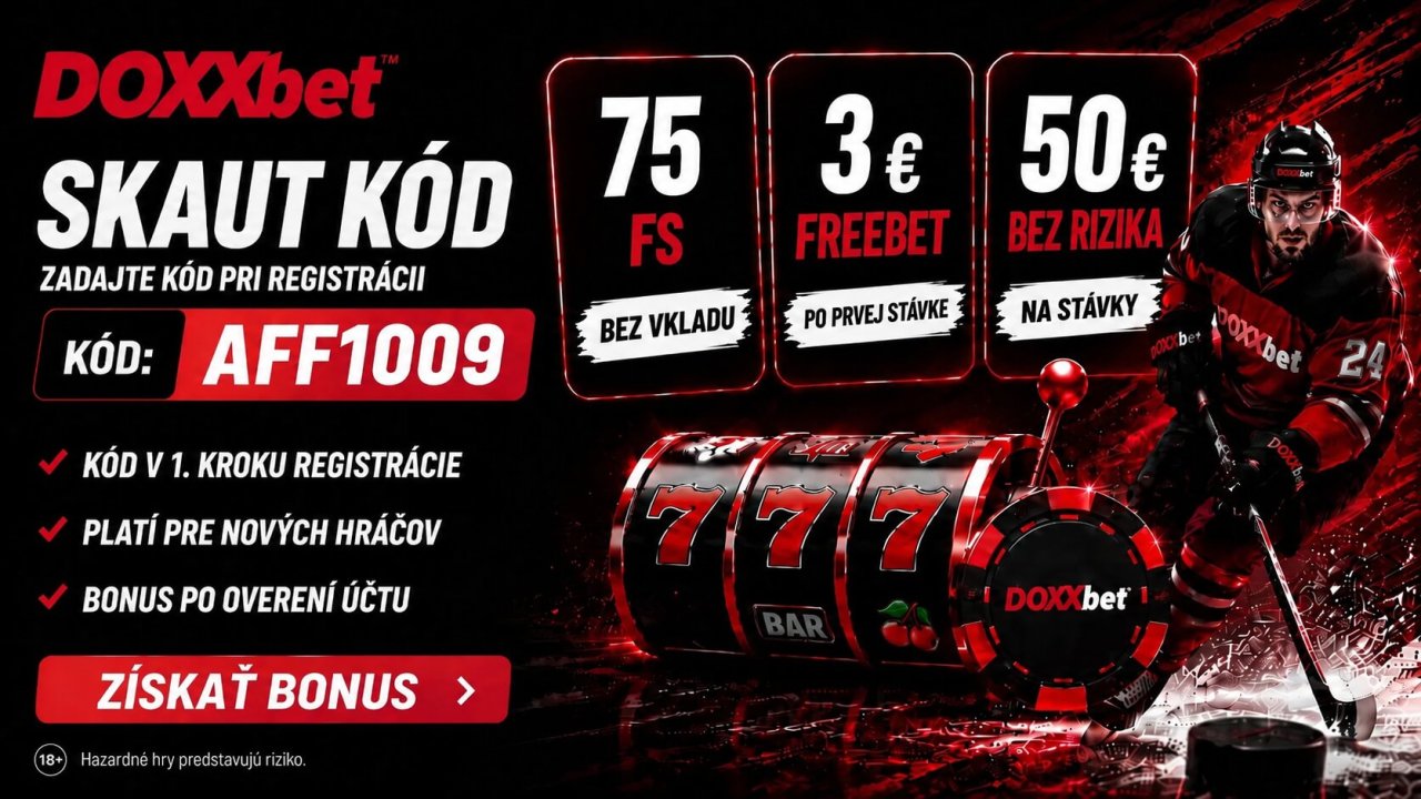 DOXXbet promo kód 2026 – Využite exkluzívny Skaut kód na 75 free spinov + 3 € voľnú stávku