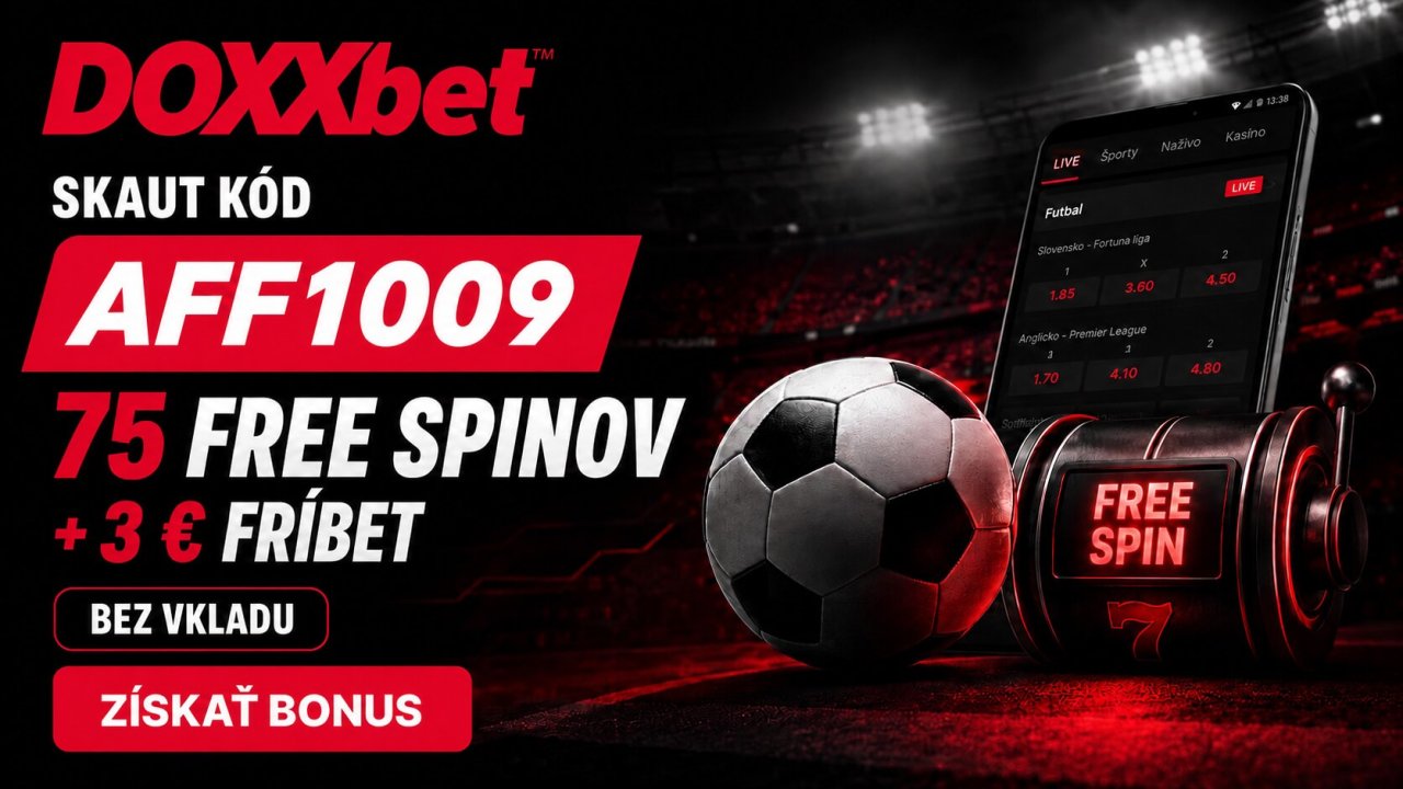DOXXbet promo kód AFF1009 pre 75 free spinov a 3 € fríbet