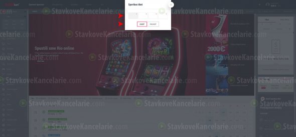 Kontrola tiketu bez prihlásenia na DOXXbet.sk – Krok 2