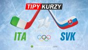 Taliansko vs Slovensko kurzy ZOH 2026 – hokejky s vlajkami Talianska a Slovenska, Milano Cortina 2026