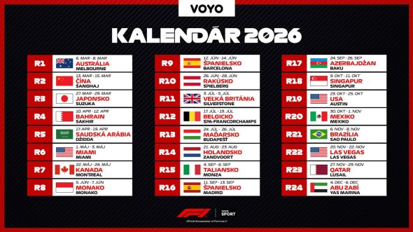 Kalendár pretekov Formula 1 pre rok 2026