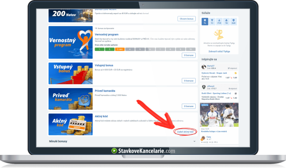 Sekcia pre vloženie kódu na počítači