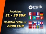 Vyhrajte v Majstrovskej Hre Synot Tipu 50 € každý deň + 2.000 €