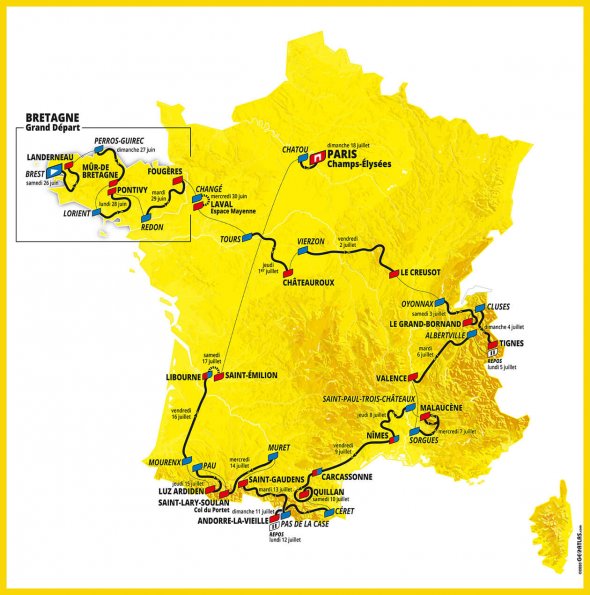 Mapa Tour de France 2021