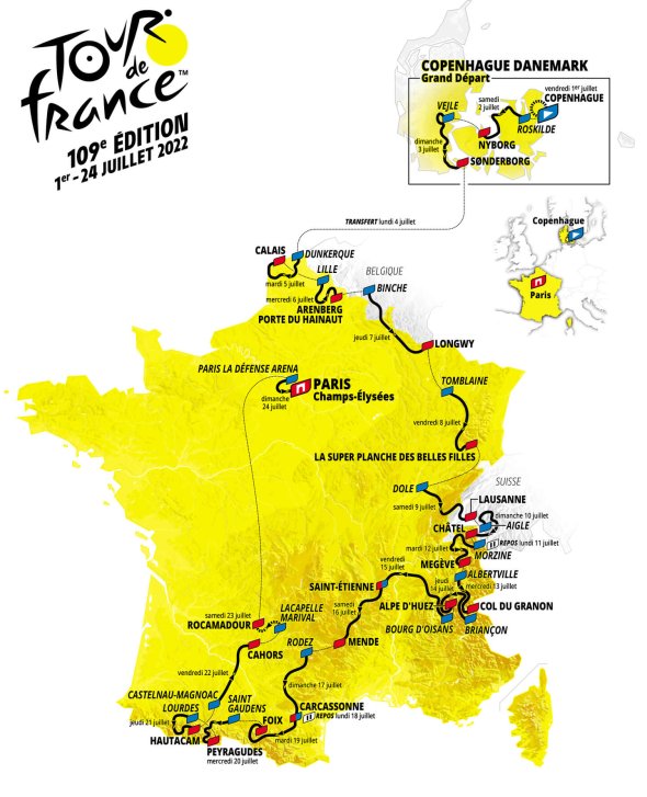 Mapa Tour de France 2022