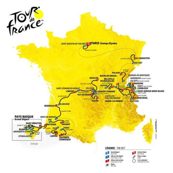 Mapa Tour de France 2023