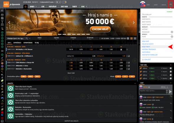 Kontrola tiketu cez hráčske konto na Nike.sk – Krok 1