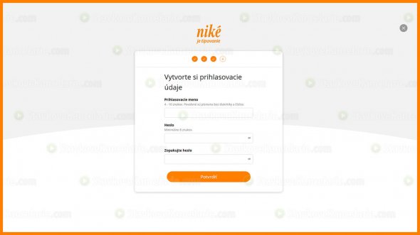 Vytvorenie užívateľského mena a hesla na Nike.sk
