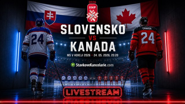 Hokejisti Slovenska a Kanady pred zápasom na MS v hokeji 2026. Upútavka na live stream zo stretnutia, ktoré sa hrá 24. mája o 20:20.