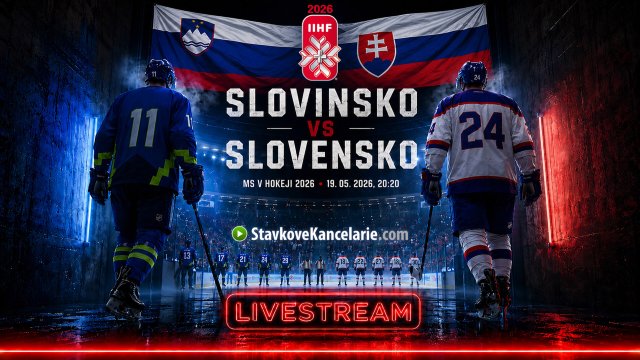 Hokejisti Slovinska a Slovenska pred zápasom na IIHF MS v hokeji 2026 s dátumom konania 19. mája.