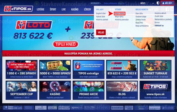 Kontrola tiketu na eTipos.sk – Krok č. 1