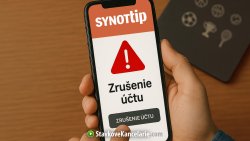 SynotTip zrušenie účtu v mobile