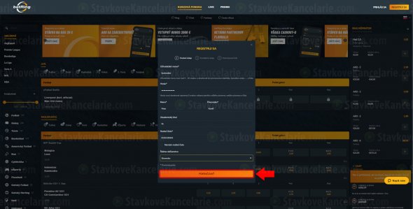 Začiatok registrácie v betRing