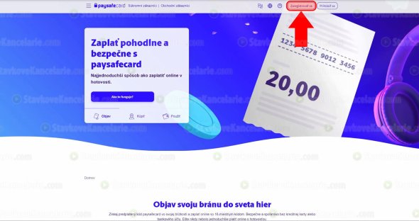 Začiatok registrácie na paysafecard