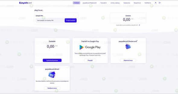 Aktívny účet na paysafecard